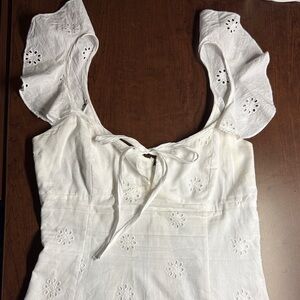 Princess Polly White Eyelet Mini Dress